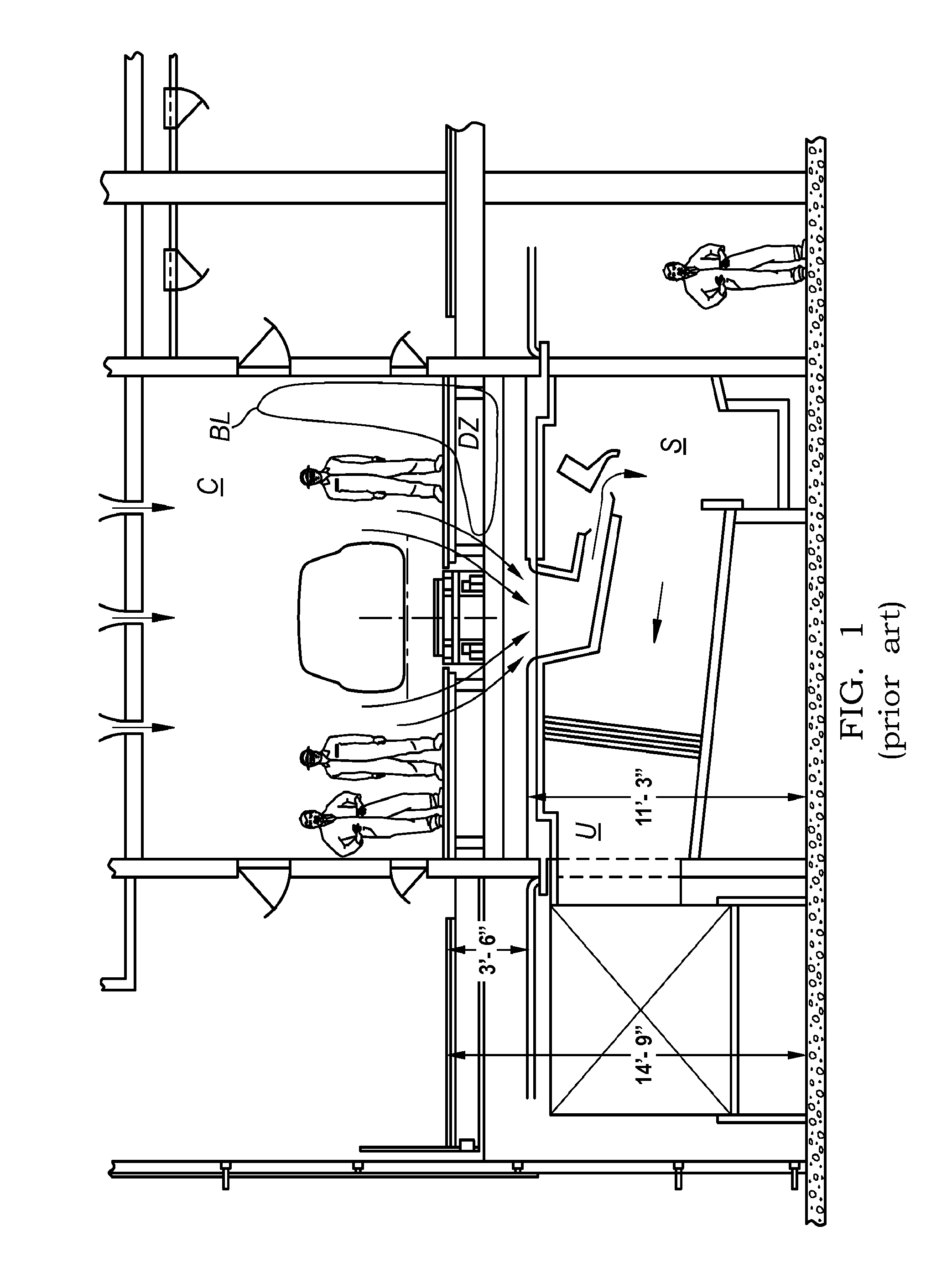 Spray Booth With Shallow Depth Under Section and Wet Scrubber