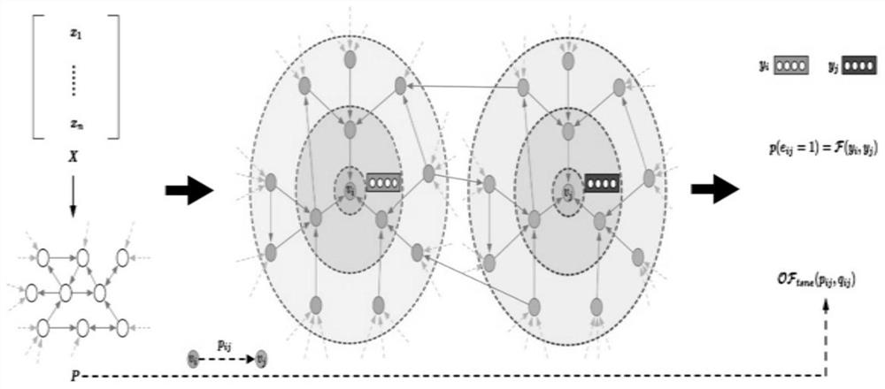 Large-scale data visualization dimension reduction method based on graph neural network