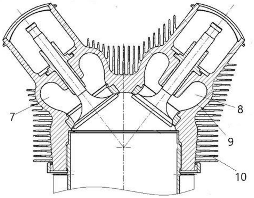 Piston type aero-engine cylinder wall thickness detection device and method