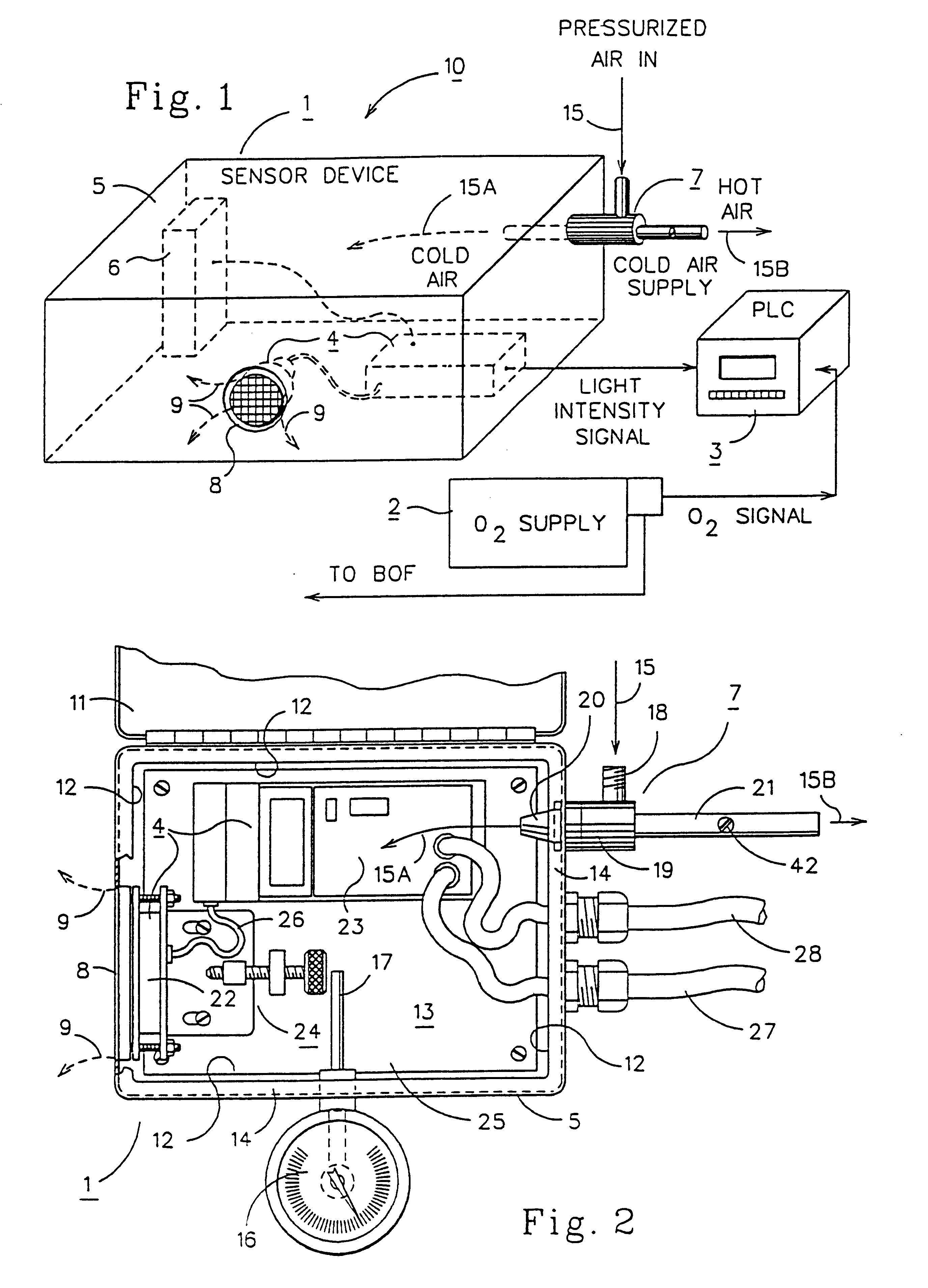Method and apparatus to determine and control the carbon content of steel in a BOF vessel