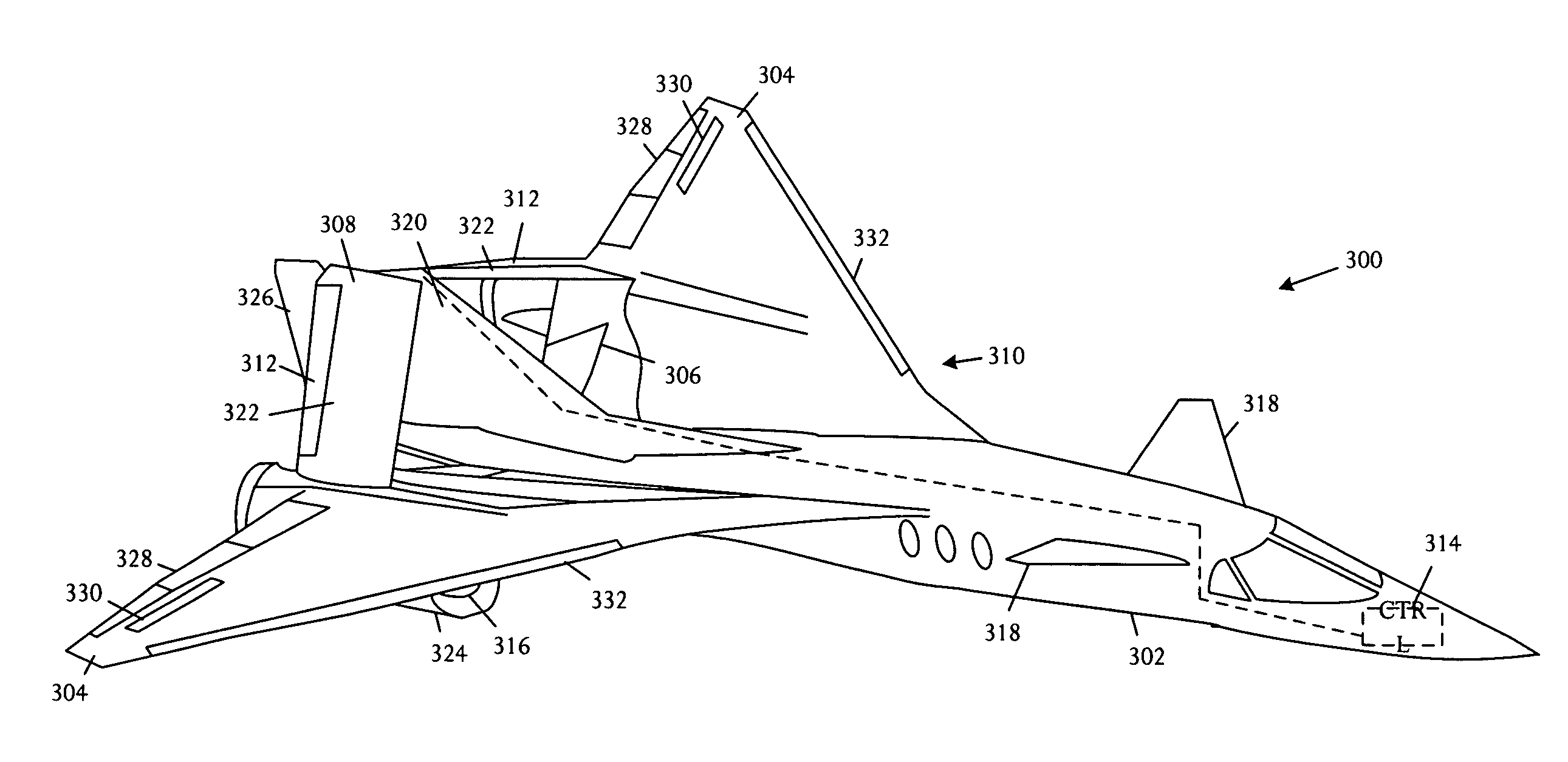 Supersonic aircraft with channel relief control