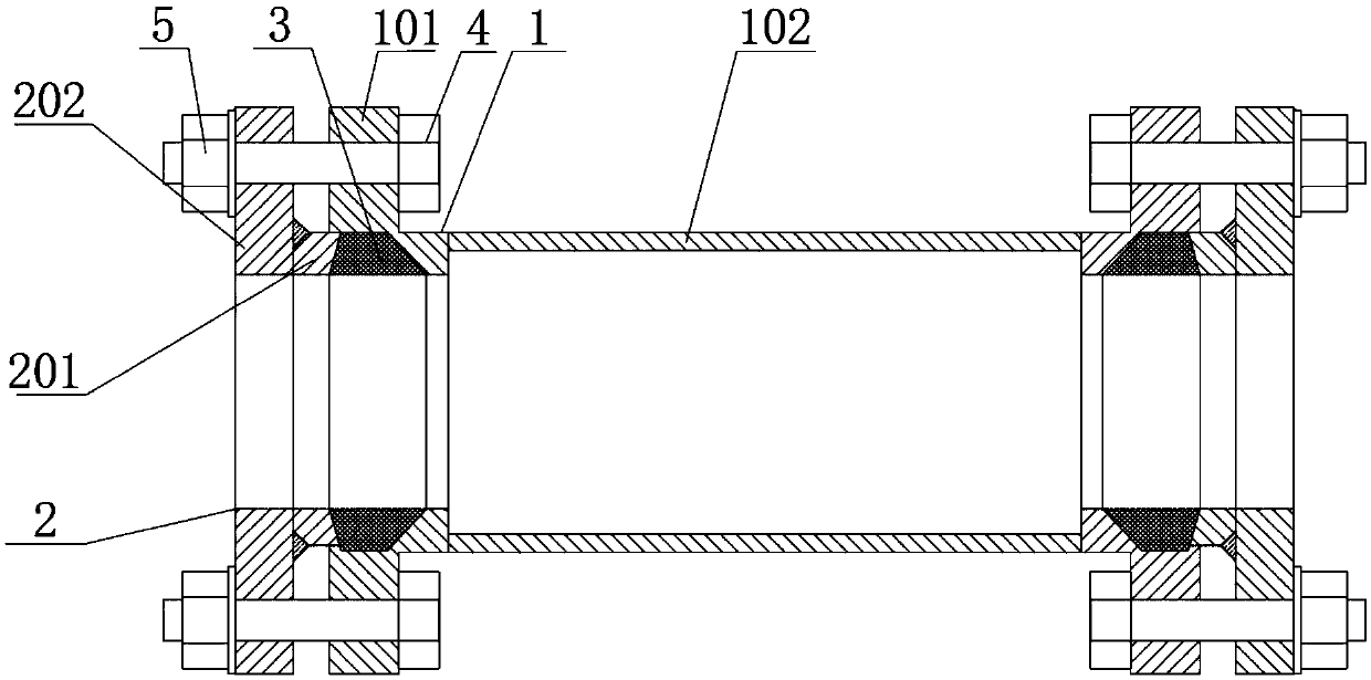 Steel two-sided casing pipe expansion piece