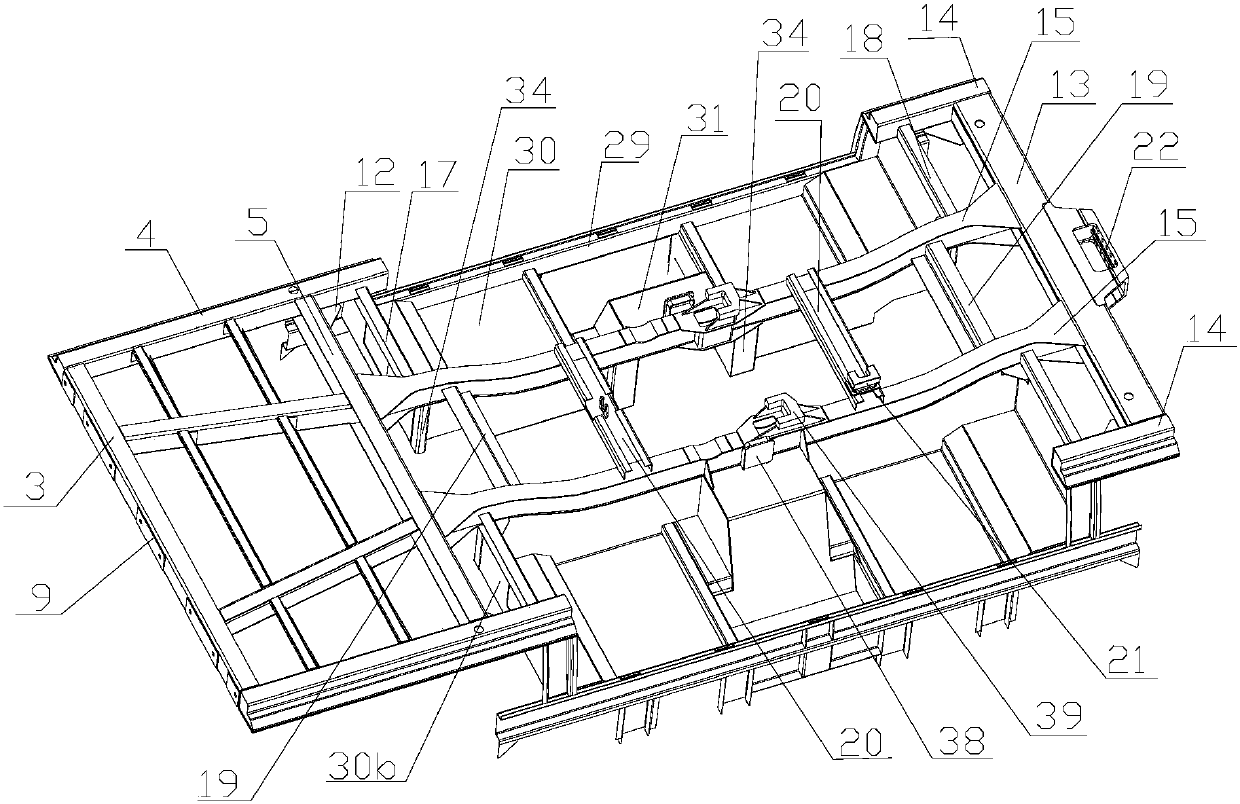 Body chassis of 100% low-floor tram