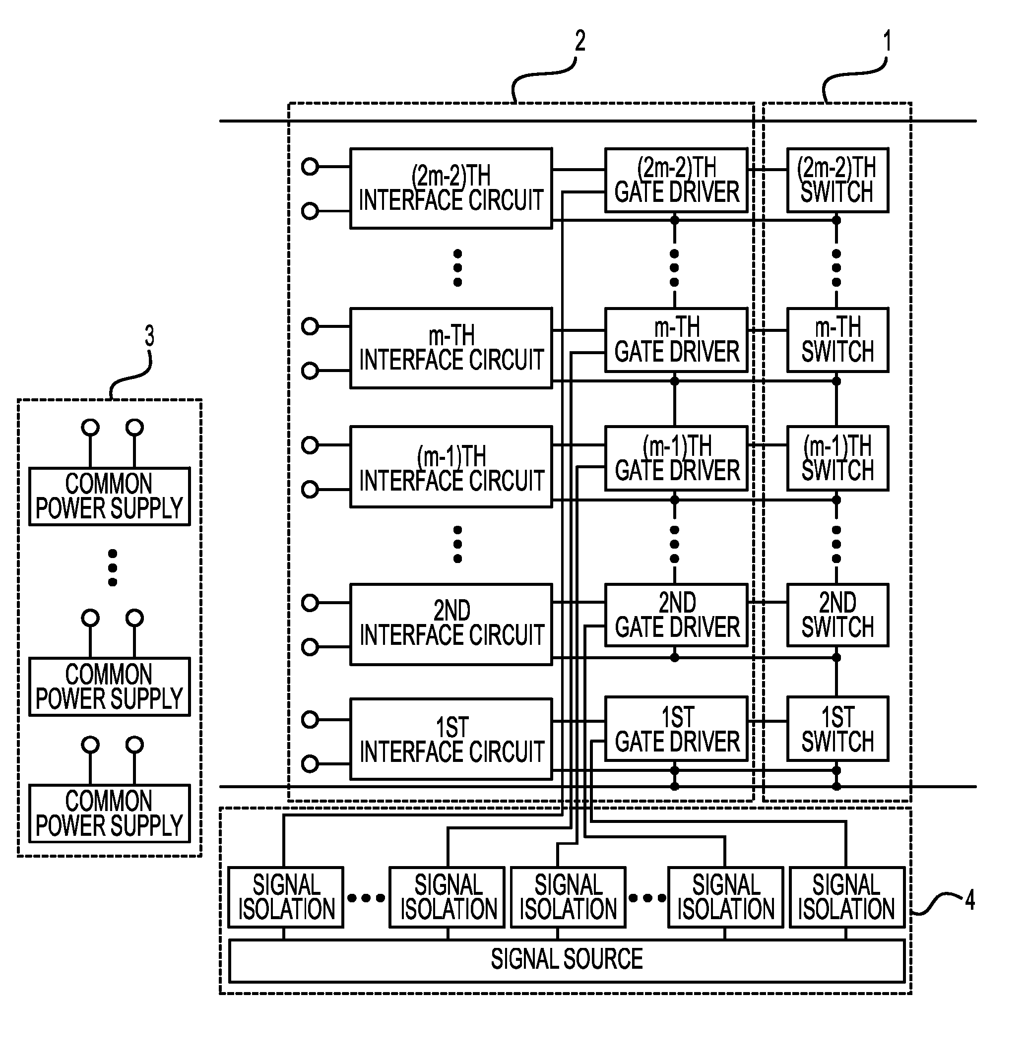 Power conversion apparatus with M conversion levels having an individual drive unit that does not require a dedicated power supply
