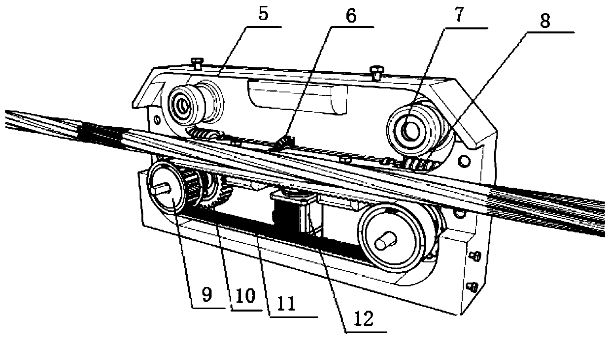 Integrated high-altitude steel wire rope degreasing and lubrication device