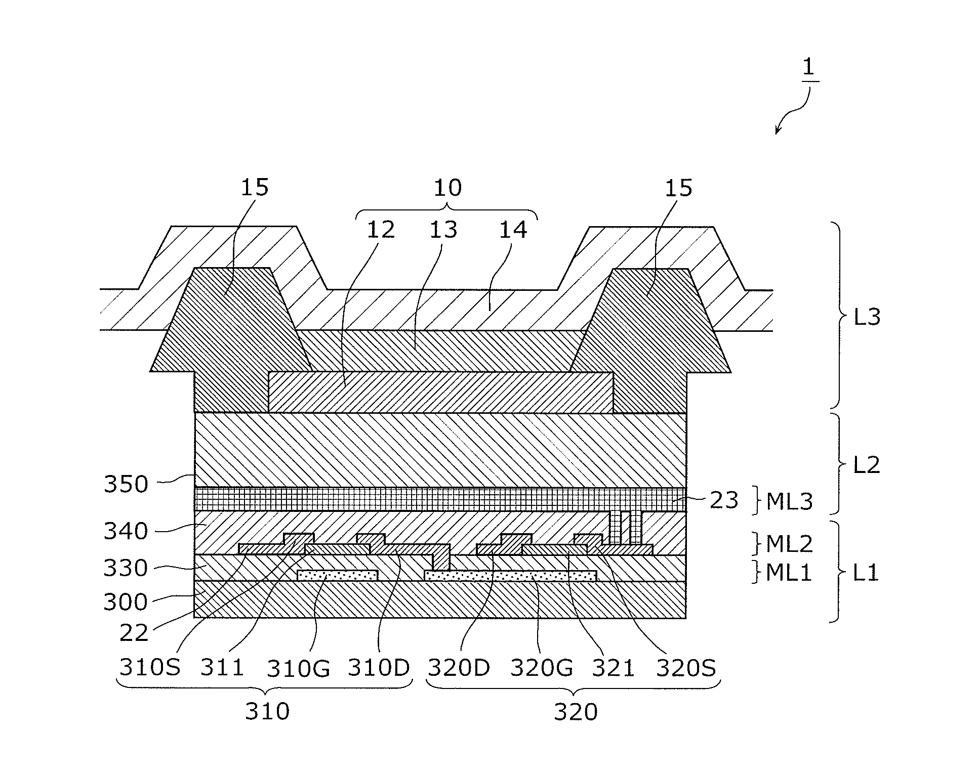Thin-film semiconductor device for display apparatus, method for manufacturing thin-film semiconductor device for display apparatus, el display panel, and el display apparatus