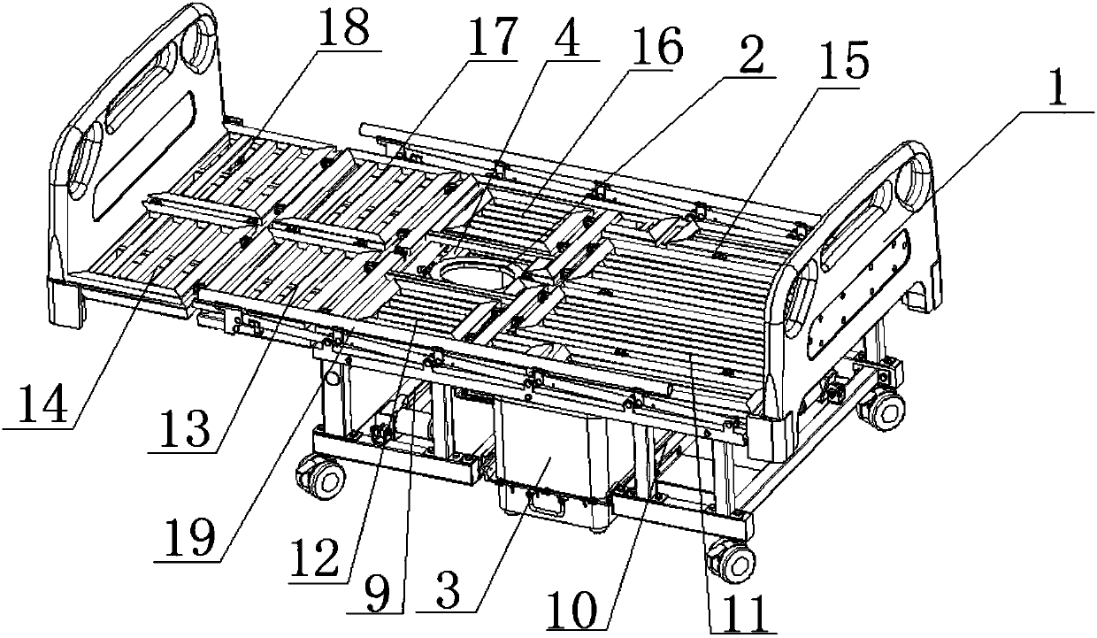 Nursing bed with urine and bowel processing system