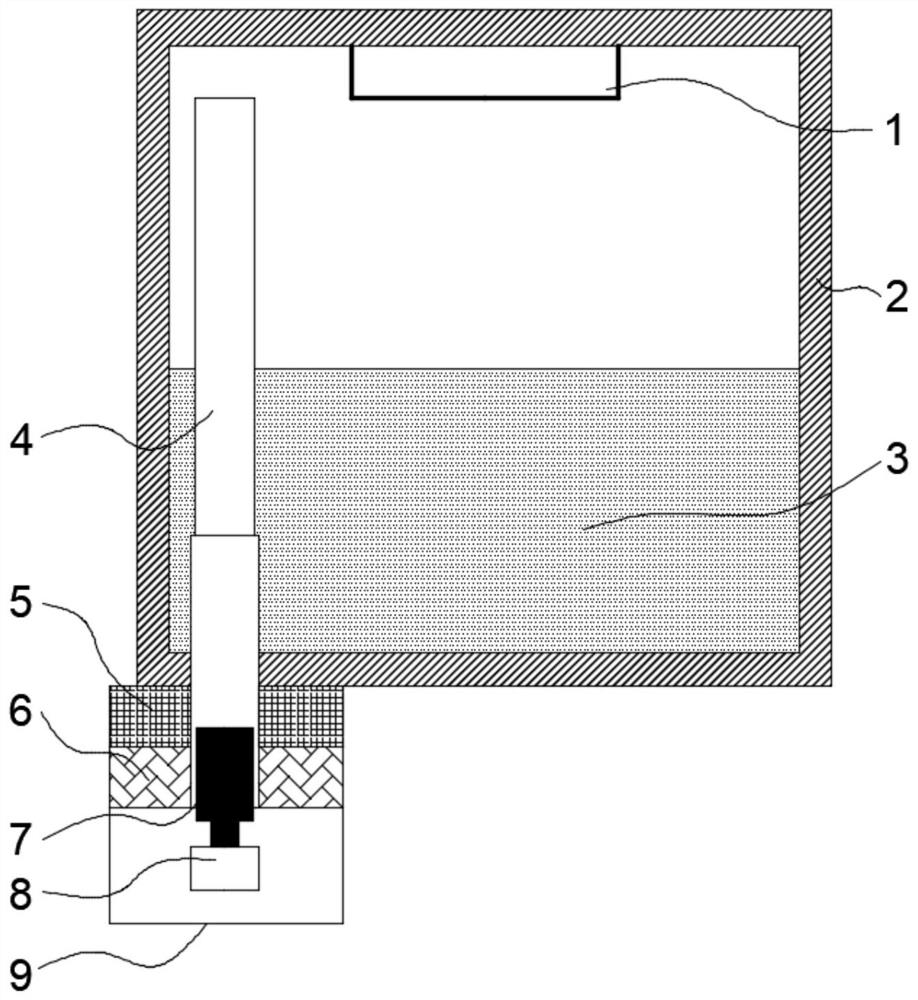 A silicon carbide single crystal growth device capable of balancing the atmosphere of the growth system