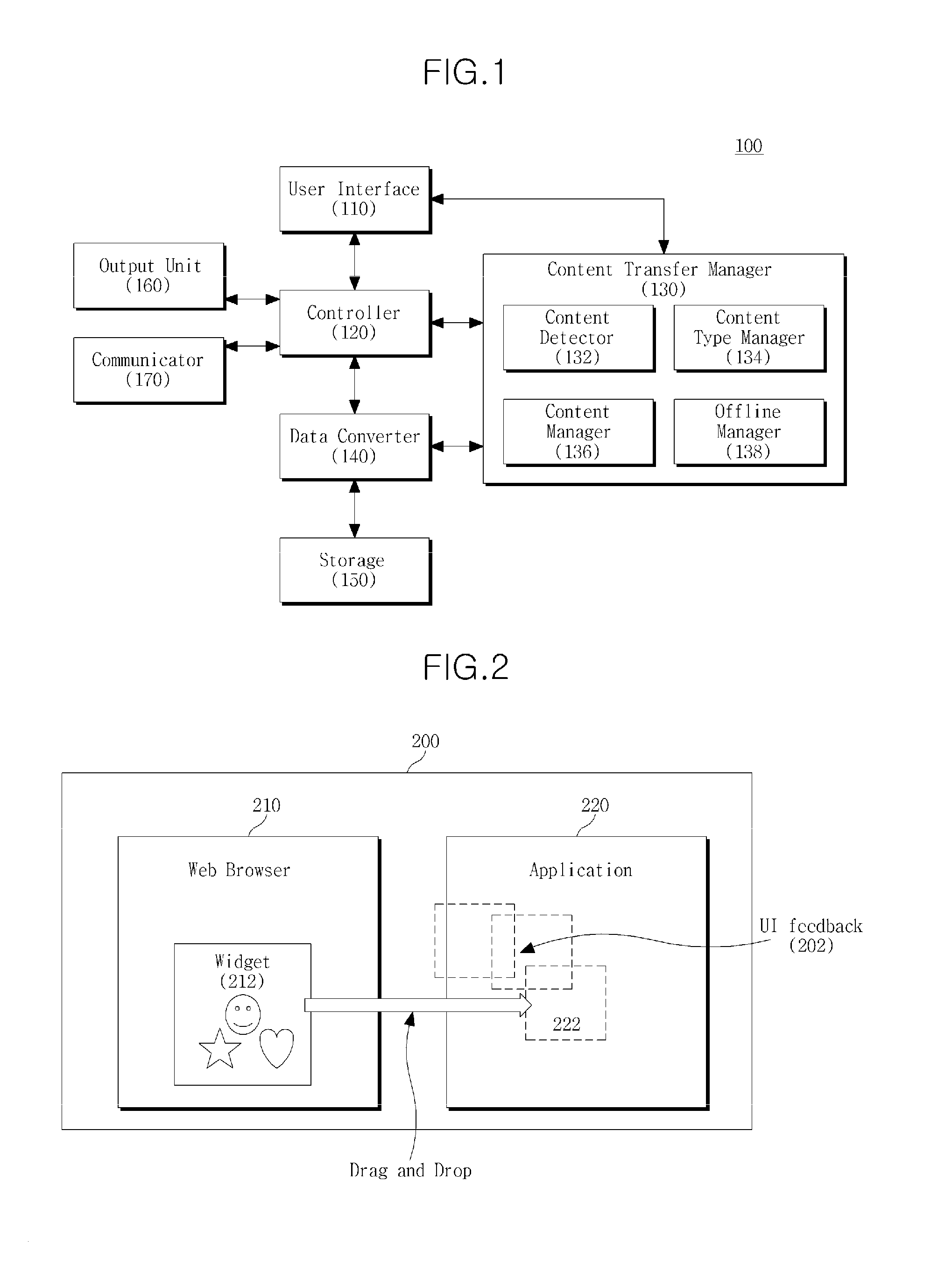 Apparatus and method of delivering content between applications