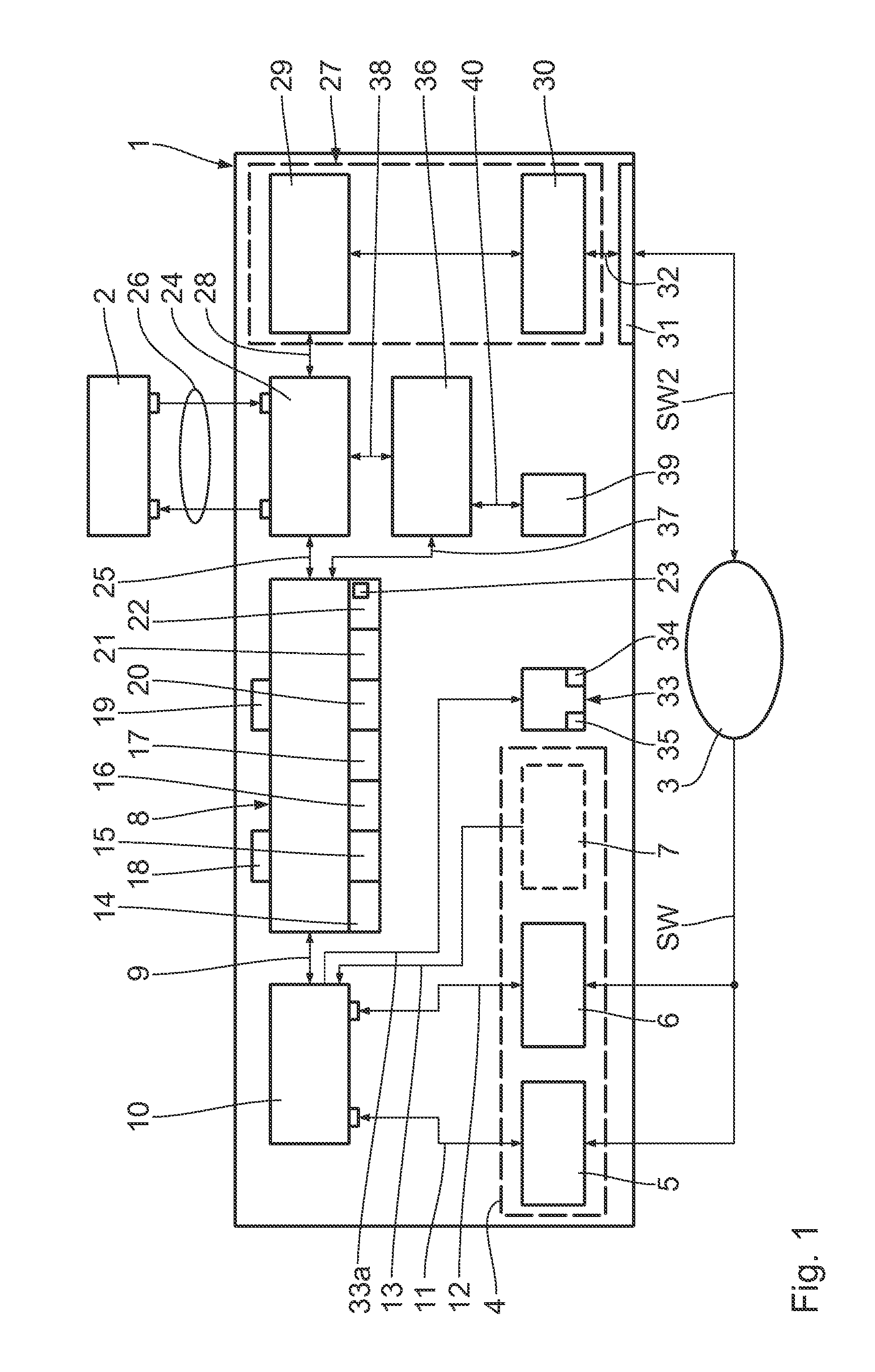 Remote control device for controlling a mechanism with the aid of a movable object and interface module for communication between modules of a remote control device of this type or between one of the modules and an external mechanism