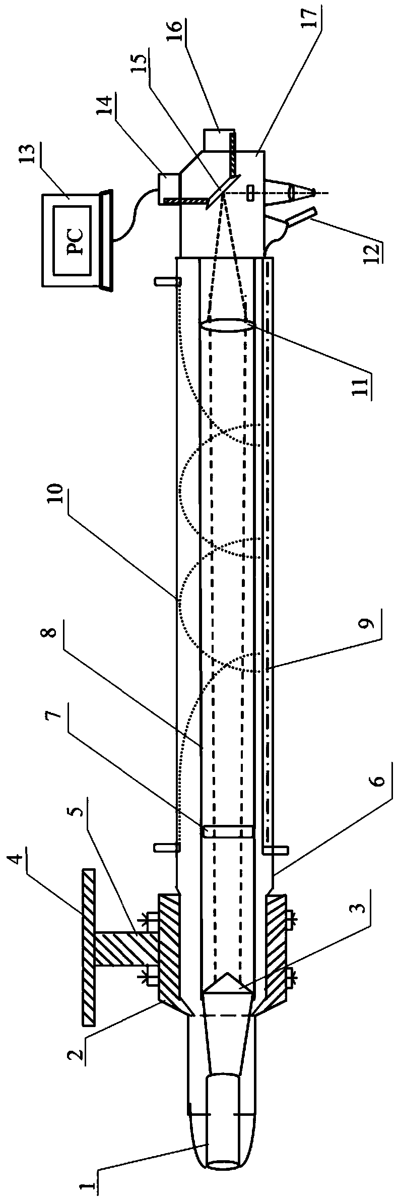 Laser cladding device for inner walls of medium-diameter and small-diameter pipelines
