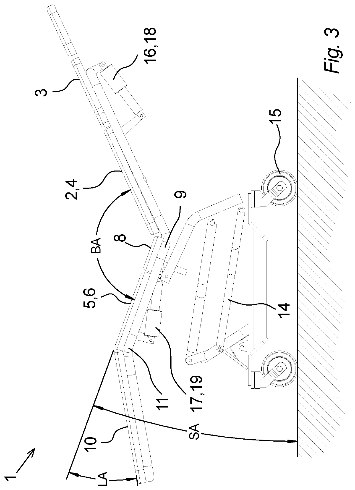 A toilet chair and a method for aiding a person in getting undressed or dressed by means of a toilet chair