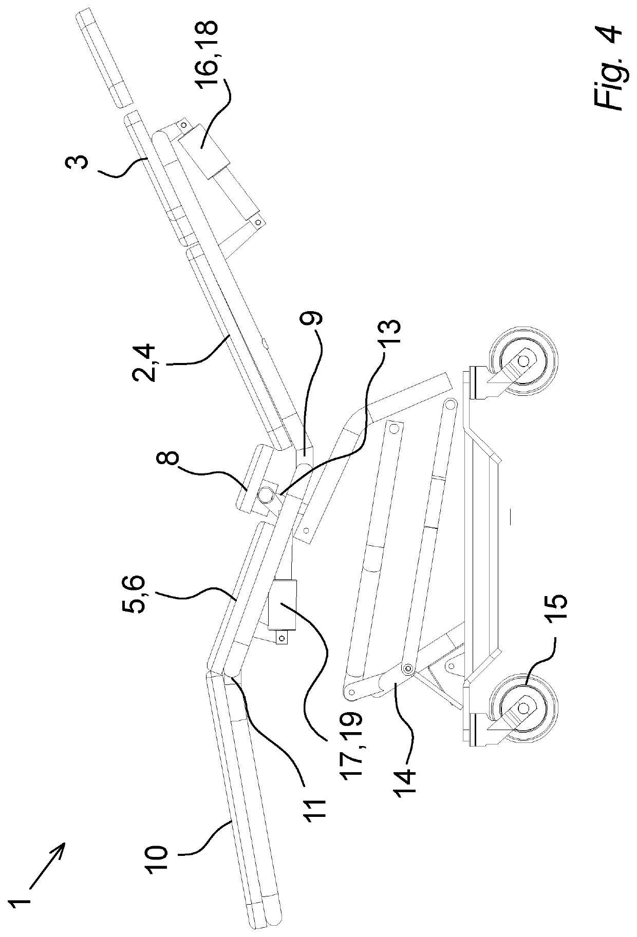 A toilet chair and a method for aiding a person in getting undressed or dressed by means of a toilet chair