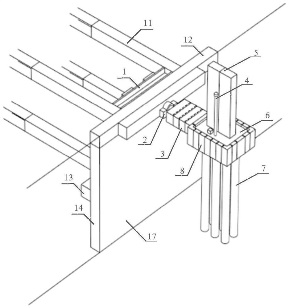 Bridge active deviation rectifying device adjacent to foundation pit and construction method thereof