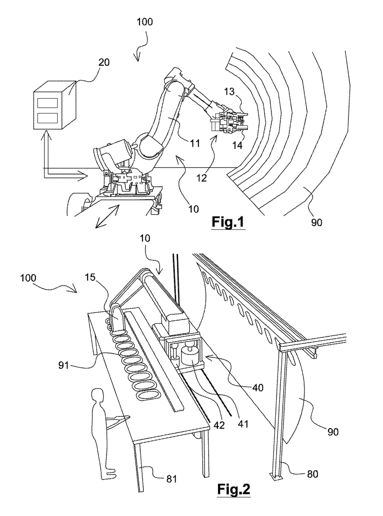 Device for pre-assembling parts, with the interposition of mastic, and pre-assembly method