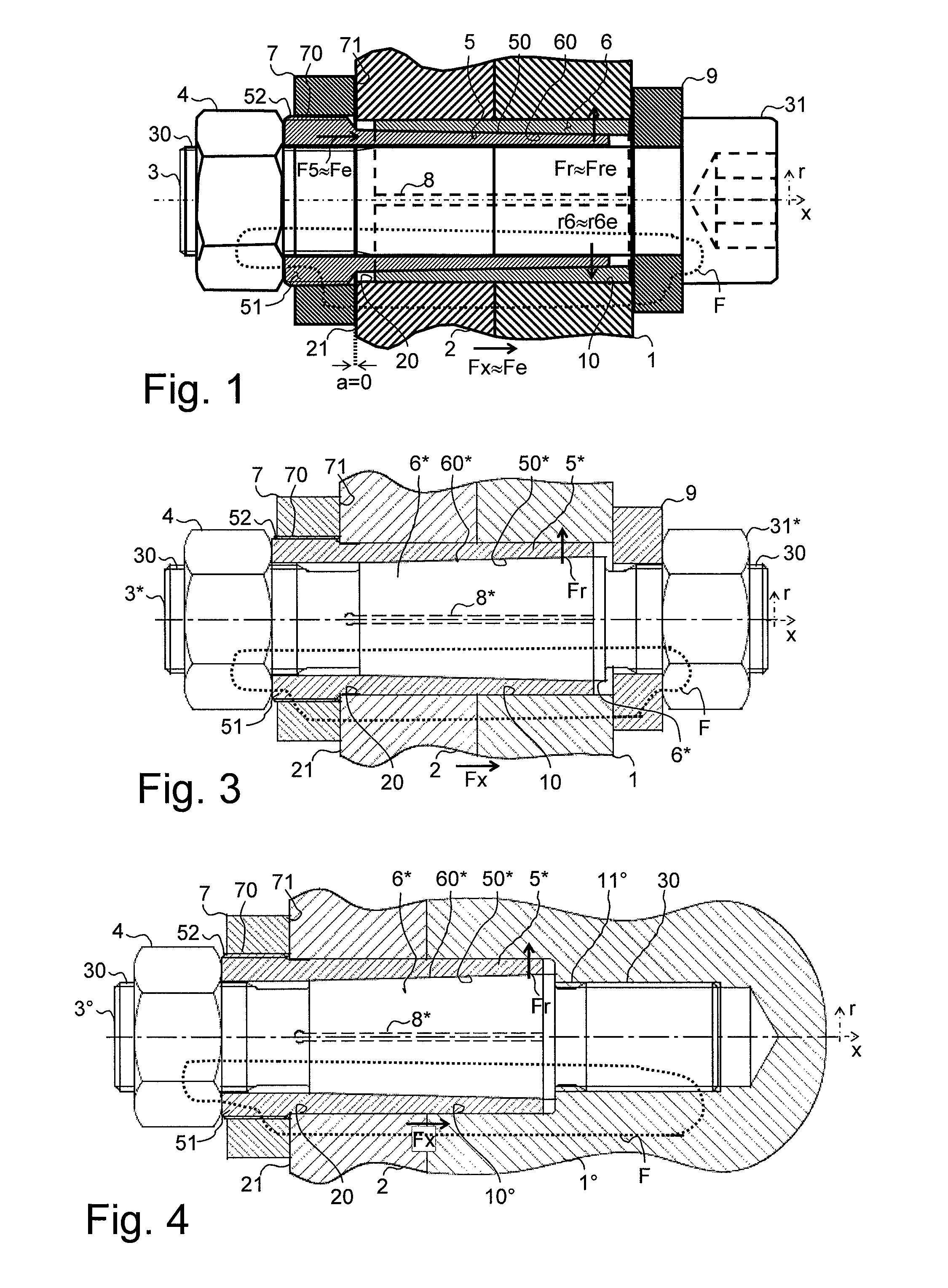 Connecting arrangement and connecting method, in particular by way of non-positive connection on all sides