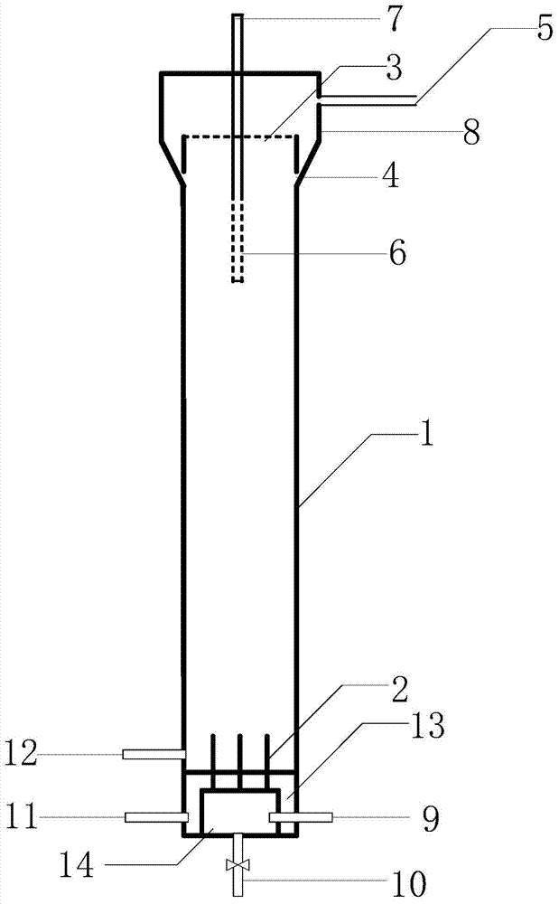 Large-phase-ratio extraction device for organic liquid film on bubble surface