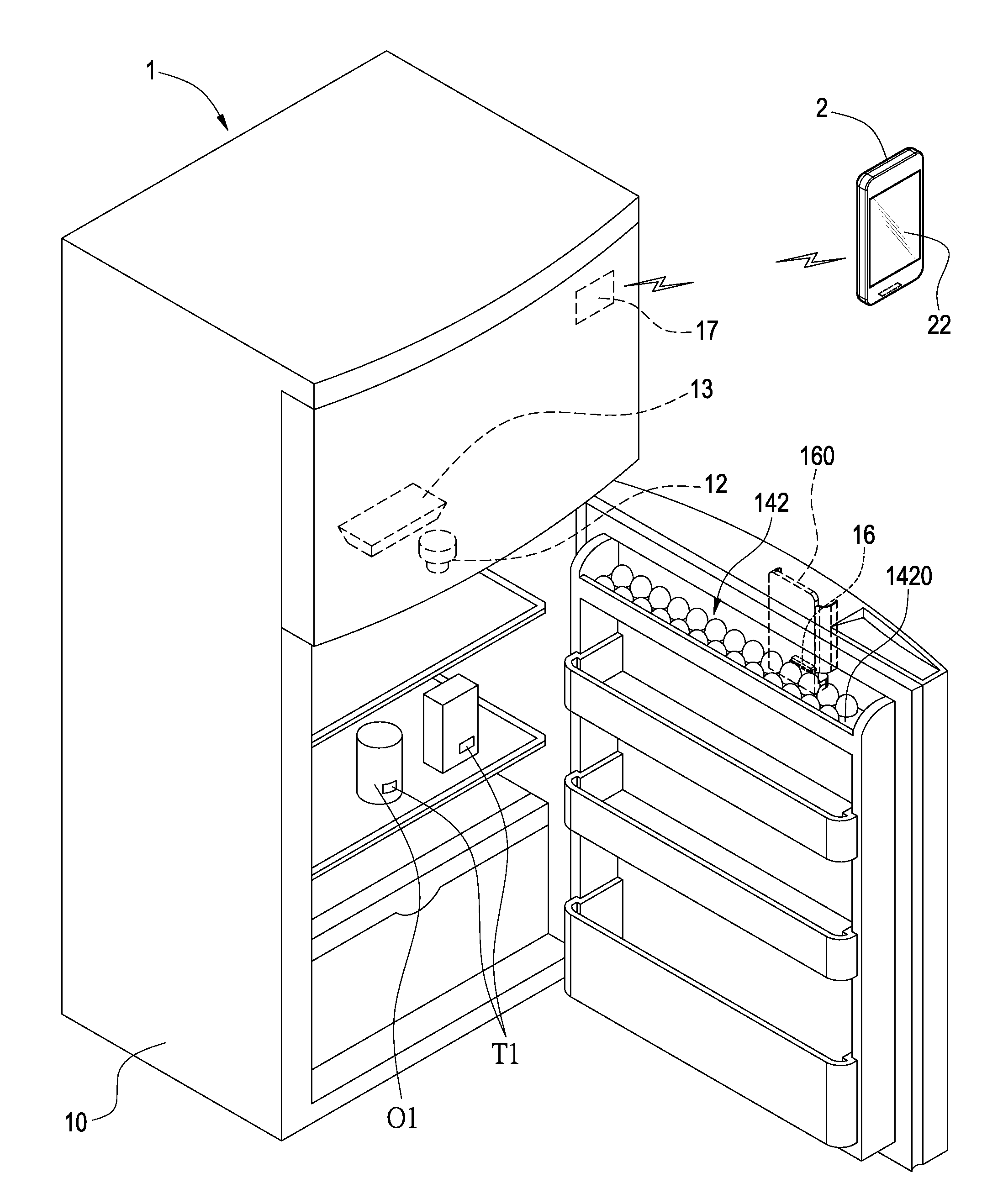 Intellectual refrigerator combining with portable electric device and control method for the same