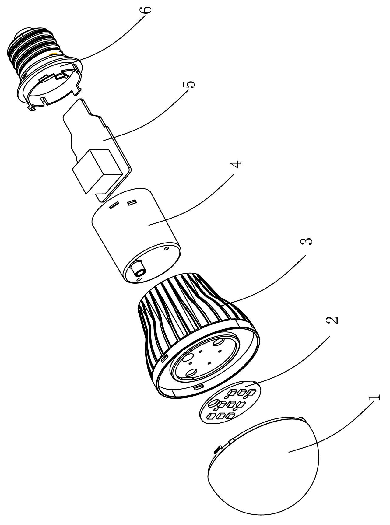 Light-emitting diode (LED) bulb lamp structure