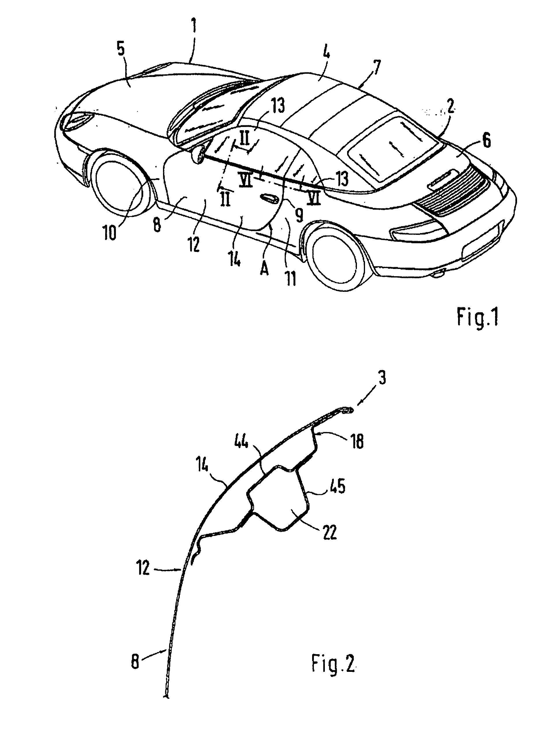 Body structure of a passenger car and especially of a convertible