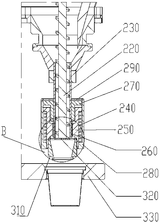 Blanking device of capsule cup filling machine