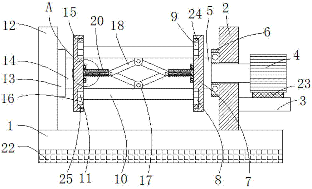 Length-adjustable winding device for production of textile lining cloth