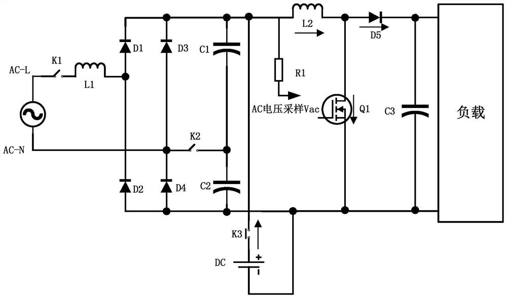 Alternating current-direct current multiplexing power supply circuit and control method thereof, household appliance and storage medium