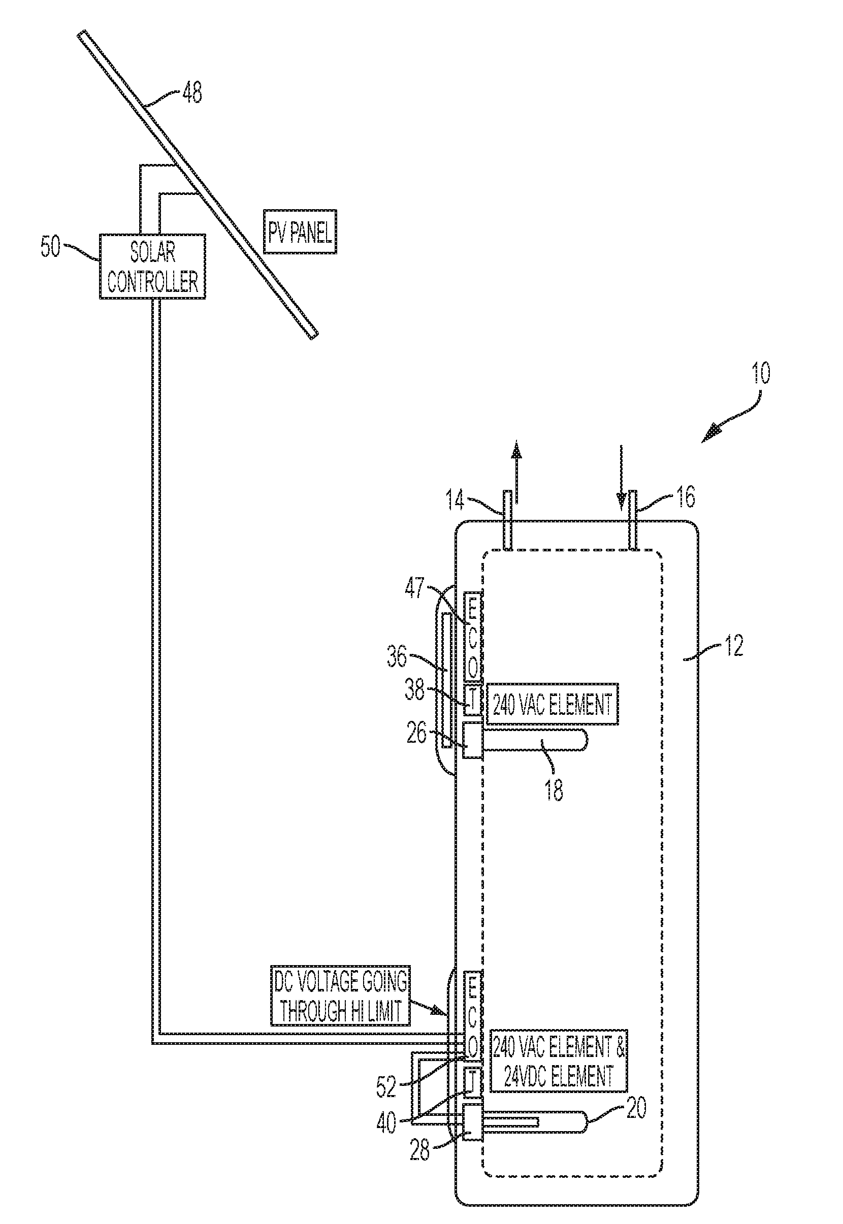 Water heater having a supplemental photovoltaic heating arrangement