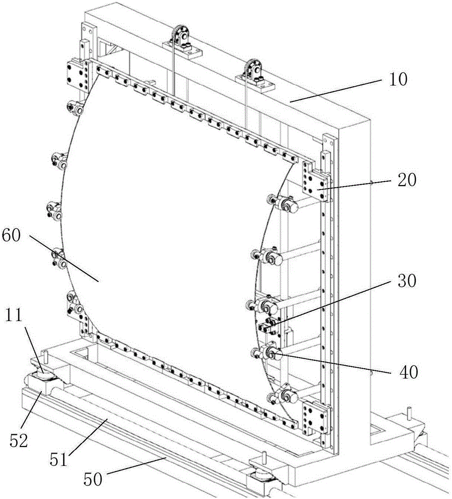 Flexible prestressed clamp for peen forming of large-scale wallboard workpieces