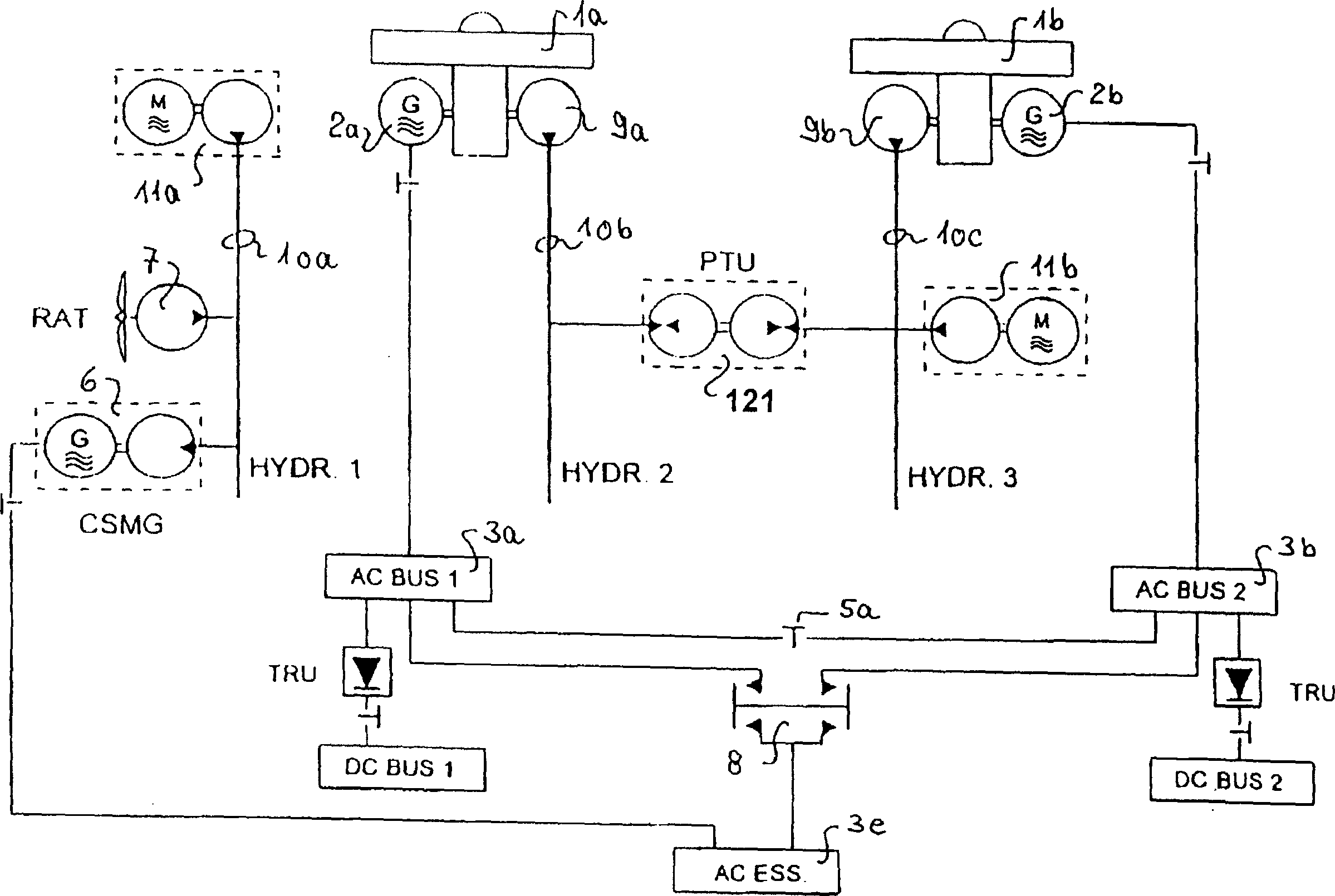 Power changing system for two-way changing between hydraulic energy and electric energy