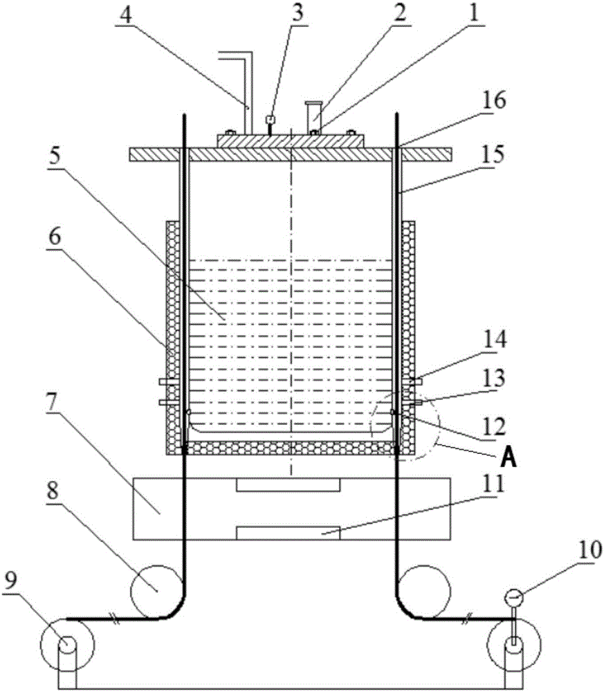 Preparation device and preparation method of metallic aluminum coating on surface of carbon fiber