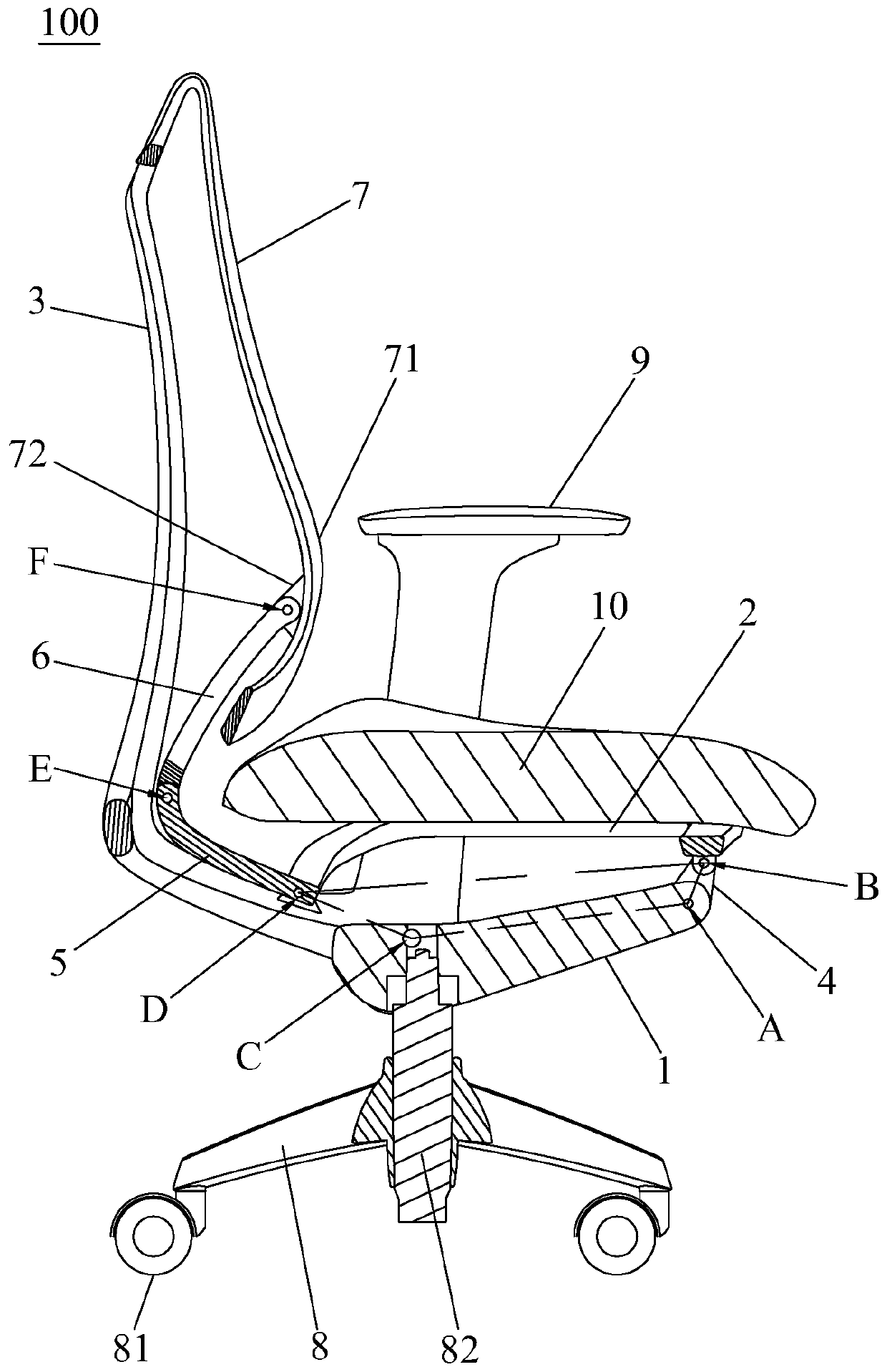 Seat capable of automatically adapting to waist