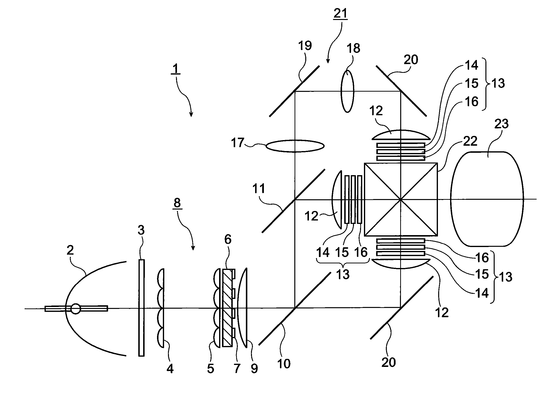 Projector and display device