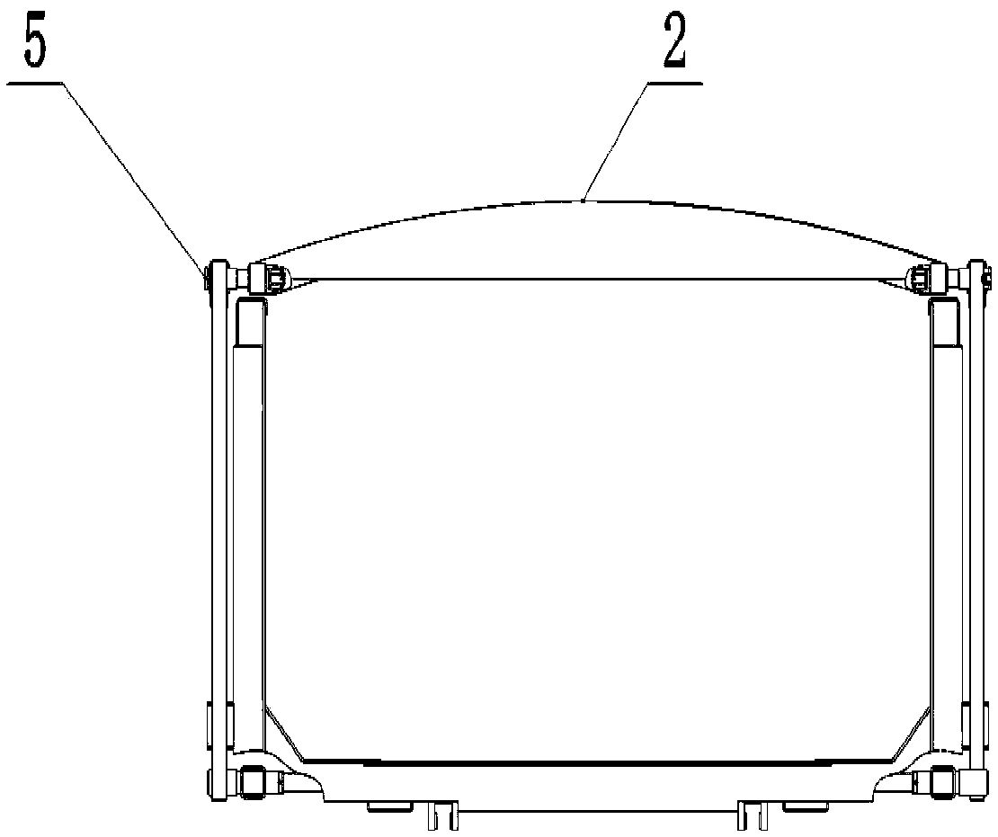 Swinging arm translation roof system of a dregs truck