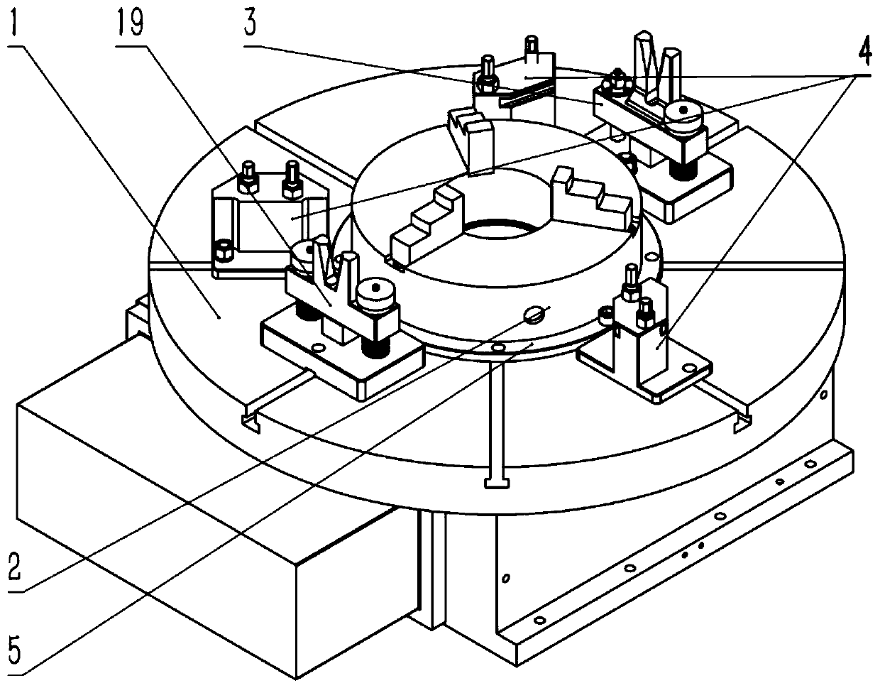 A positioning fixture and clamping method for titanium alloy ring castings