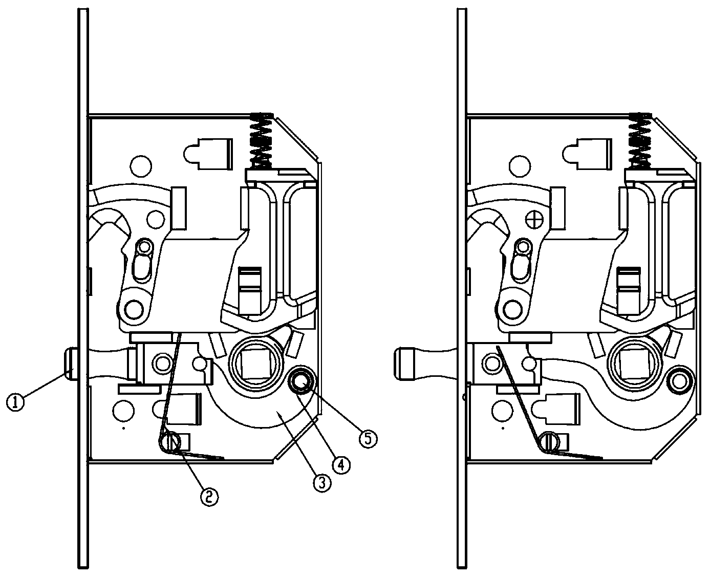 Sliding door lock with handle