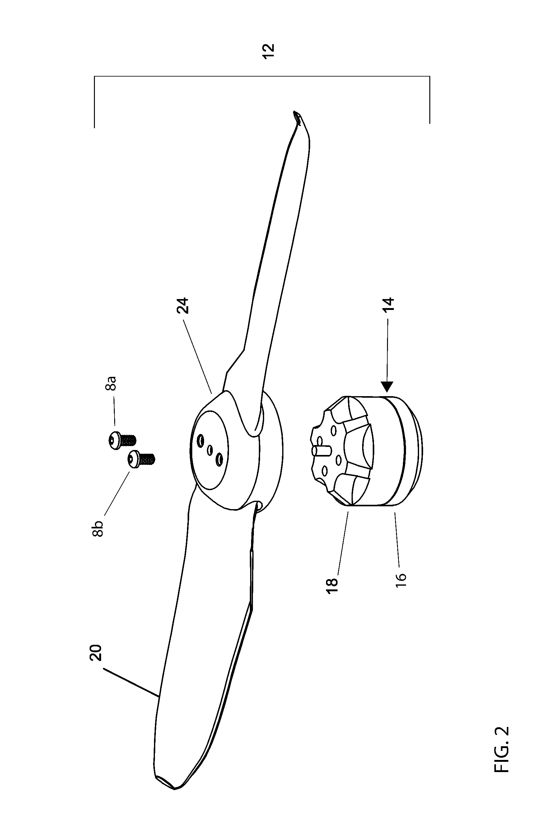 Propeller-motor assembly for efficient thermal dissipation
