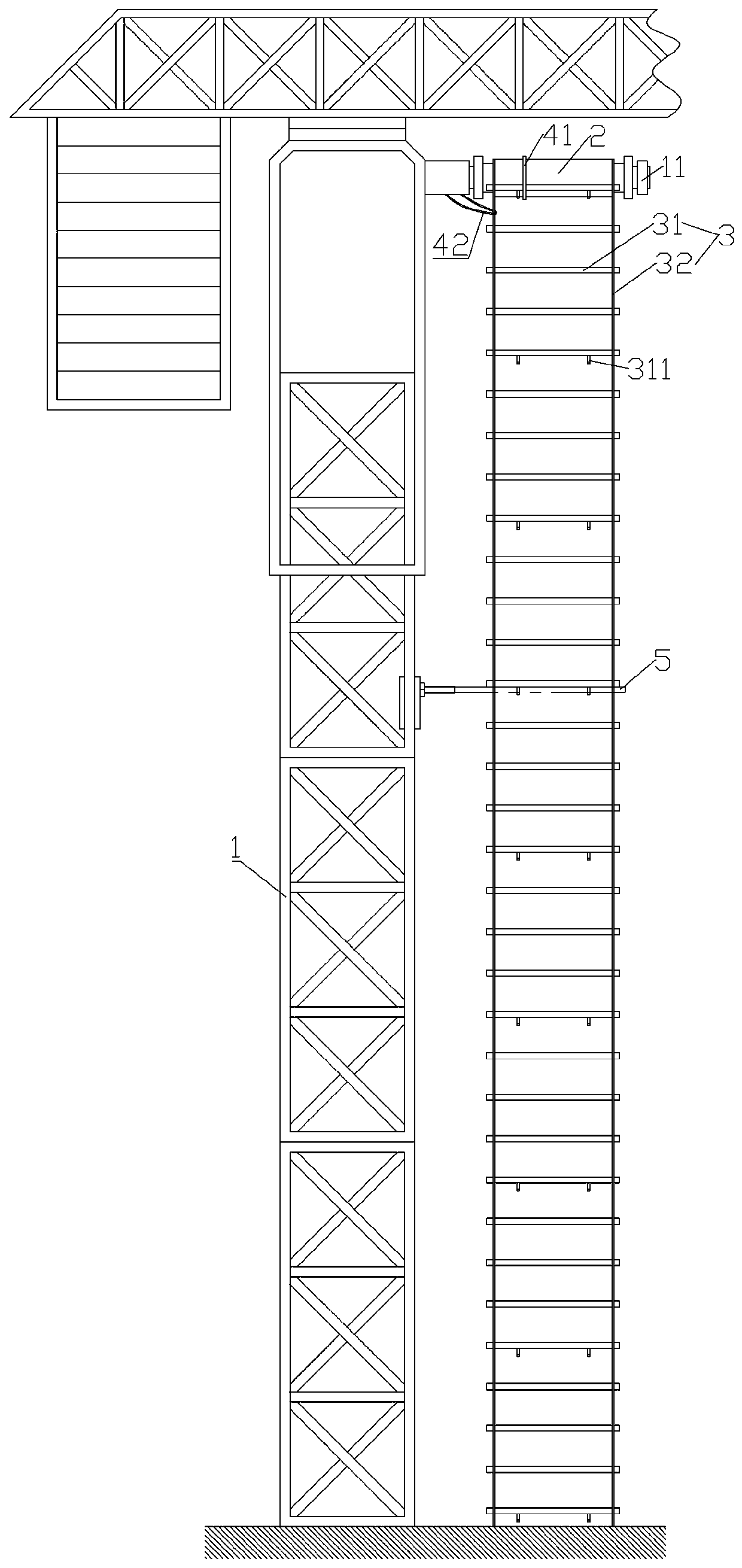 Vertical ladder for wall construction