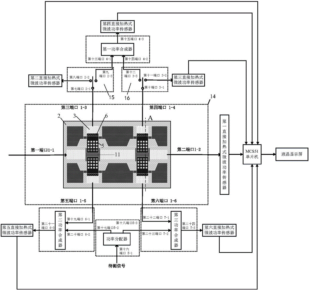 Silicon-based cantilever beam coupled direct-heating type millimeter-wave signal detecting instrument