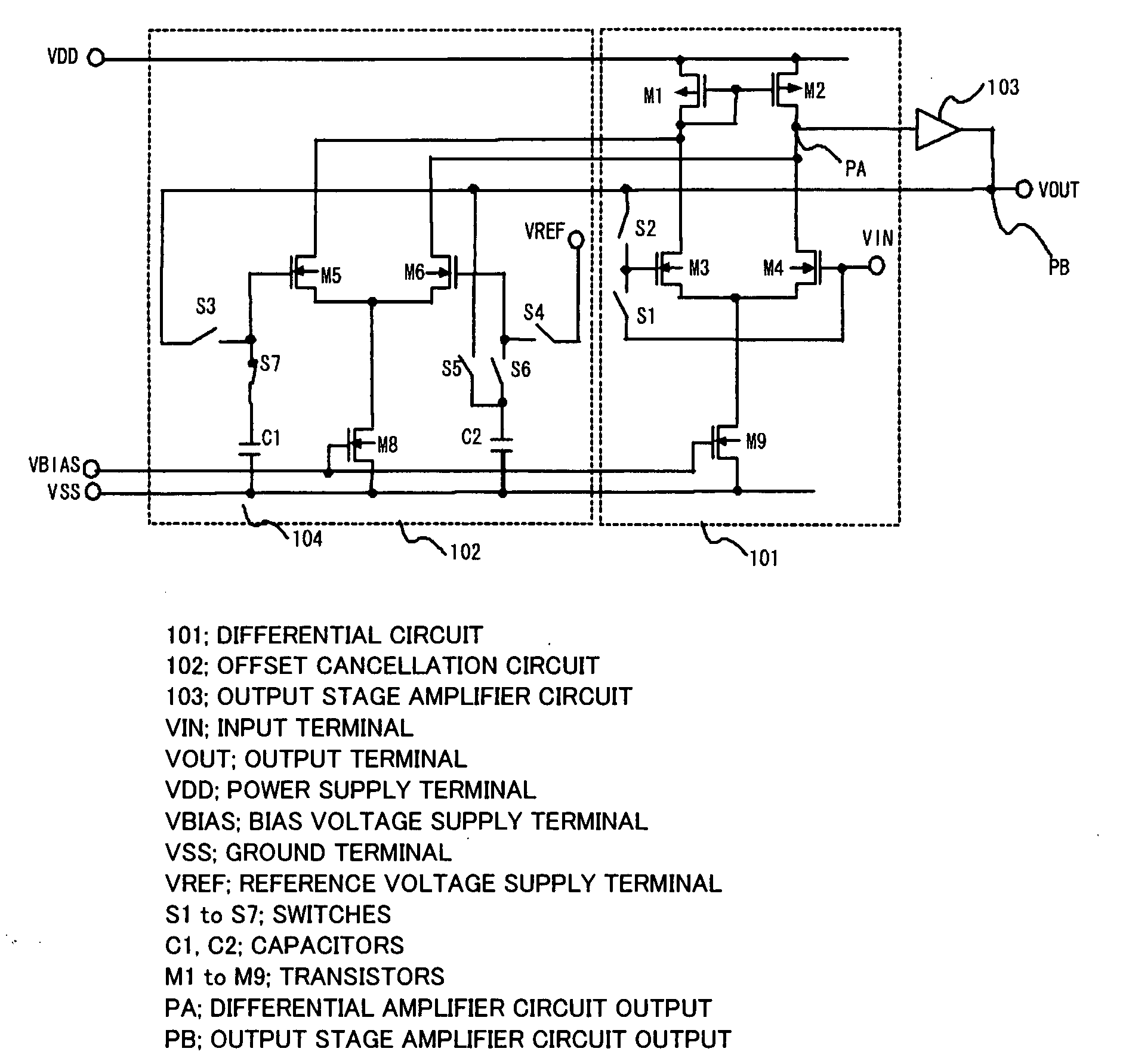Offset cancellation amplifier, display employing the offset cancellation amplifier and method for controlling the offset cancellation amplifier