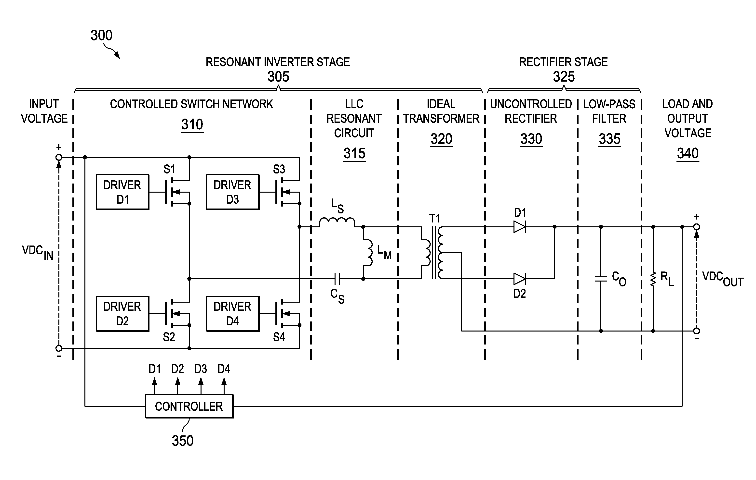 Llc converter with dynamic gain transformation for wide input and output range