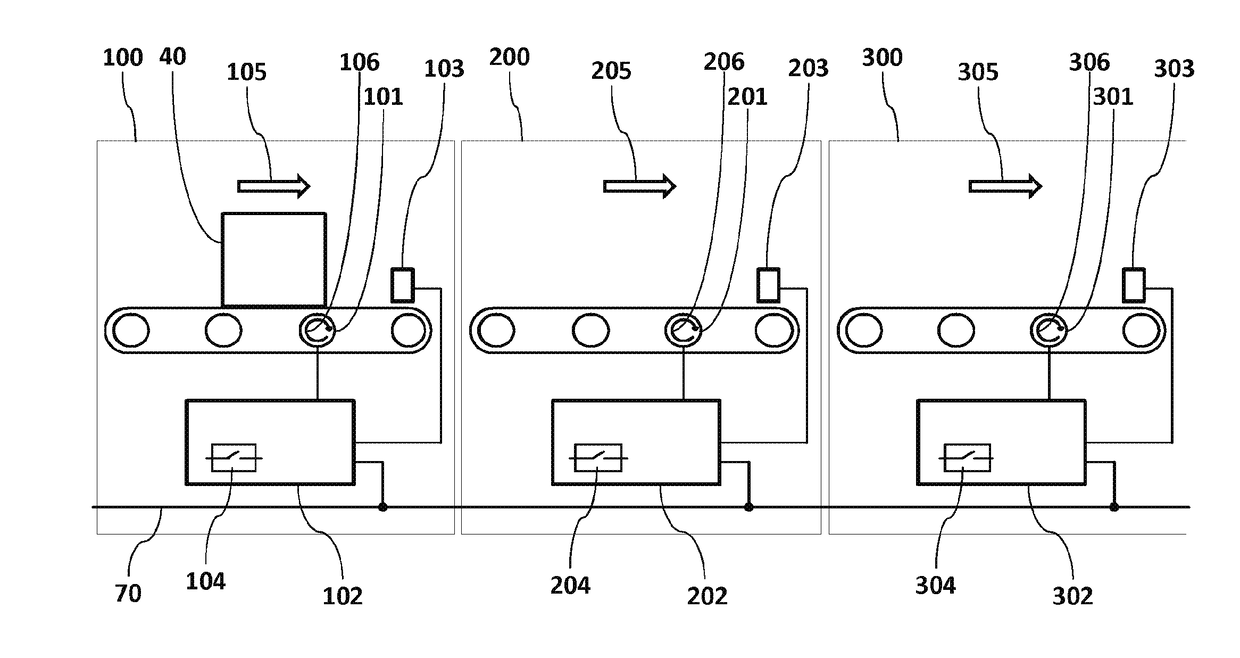 Installation method for setting up conveying devices