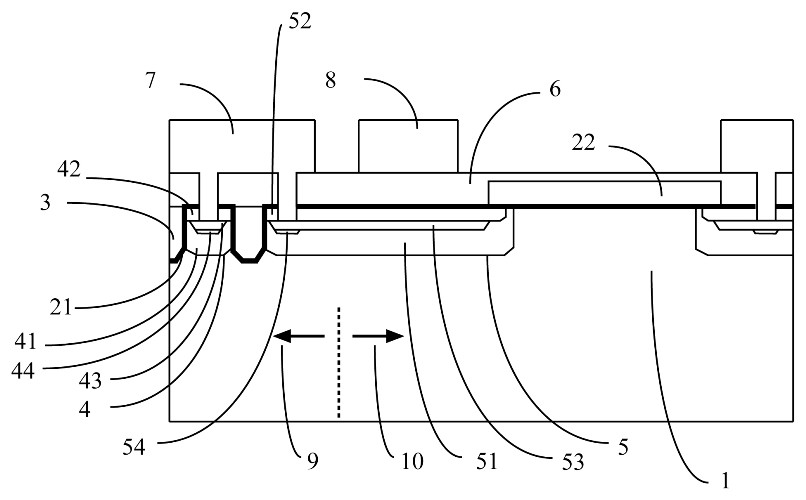 Structure and manufacturing method of a medium and high voltage trench type power metal oxide half field effect transistor