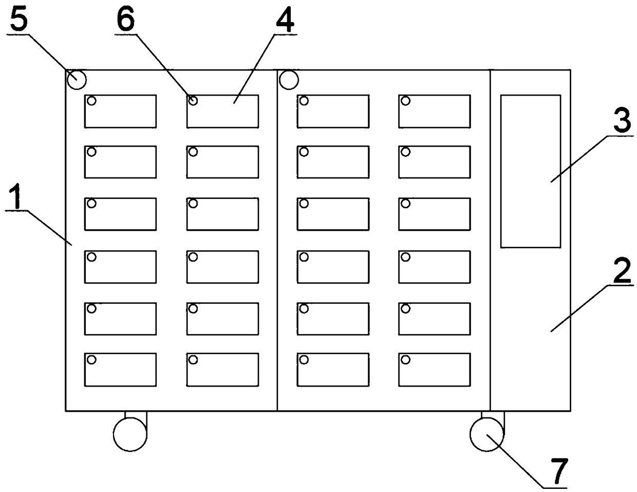 Fee calculation storage system of mobile storage cabinet