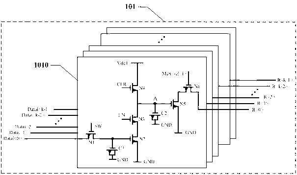Transmission circuit of digital output signals in infrared focal plane array reading circuit