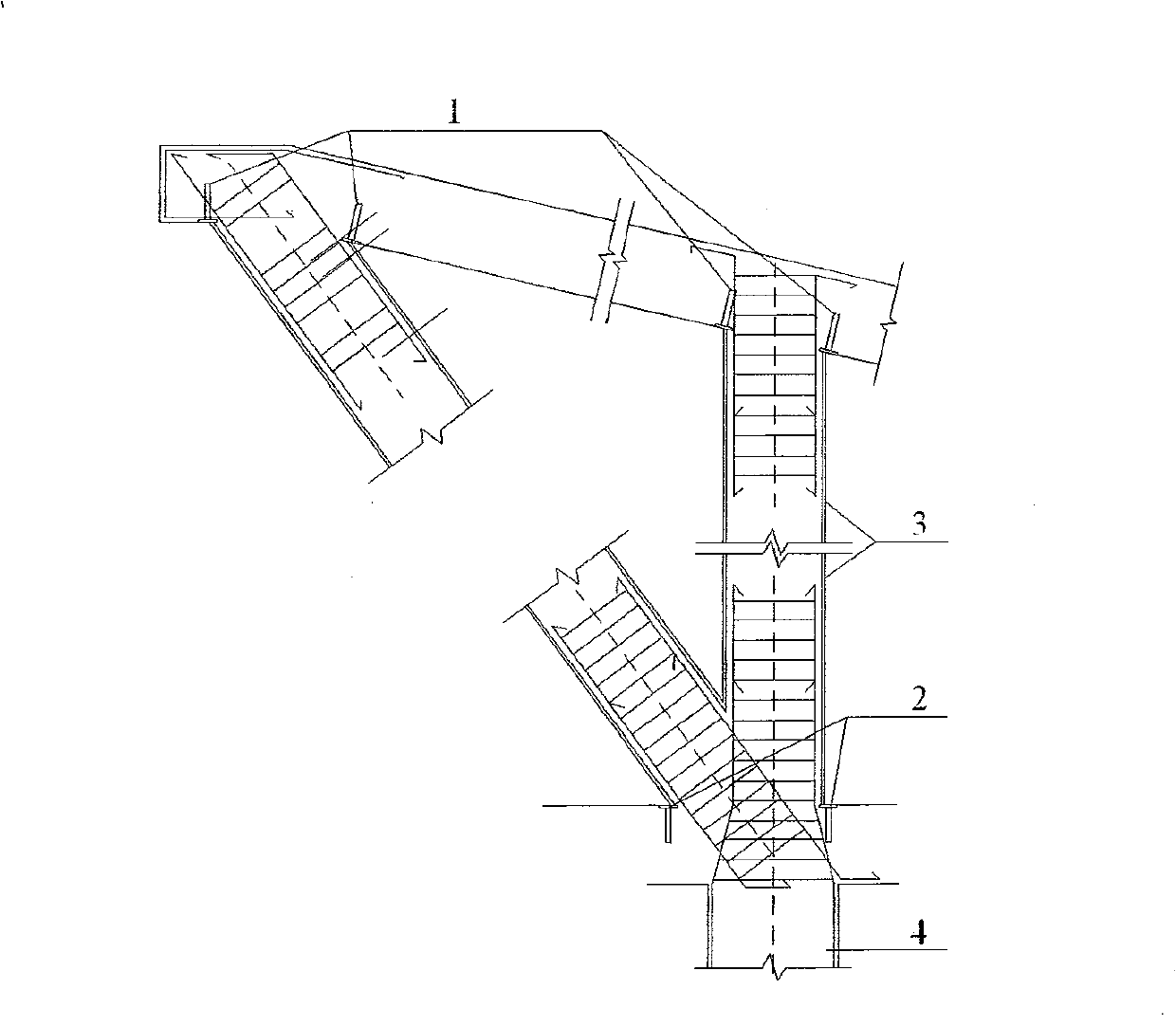 Construction method for combined V-shape steel pipe concrete pile