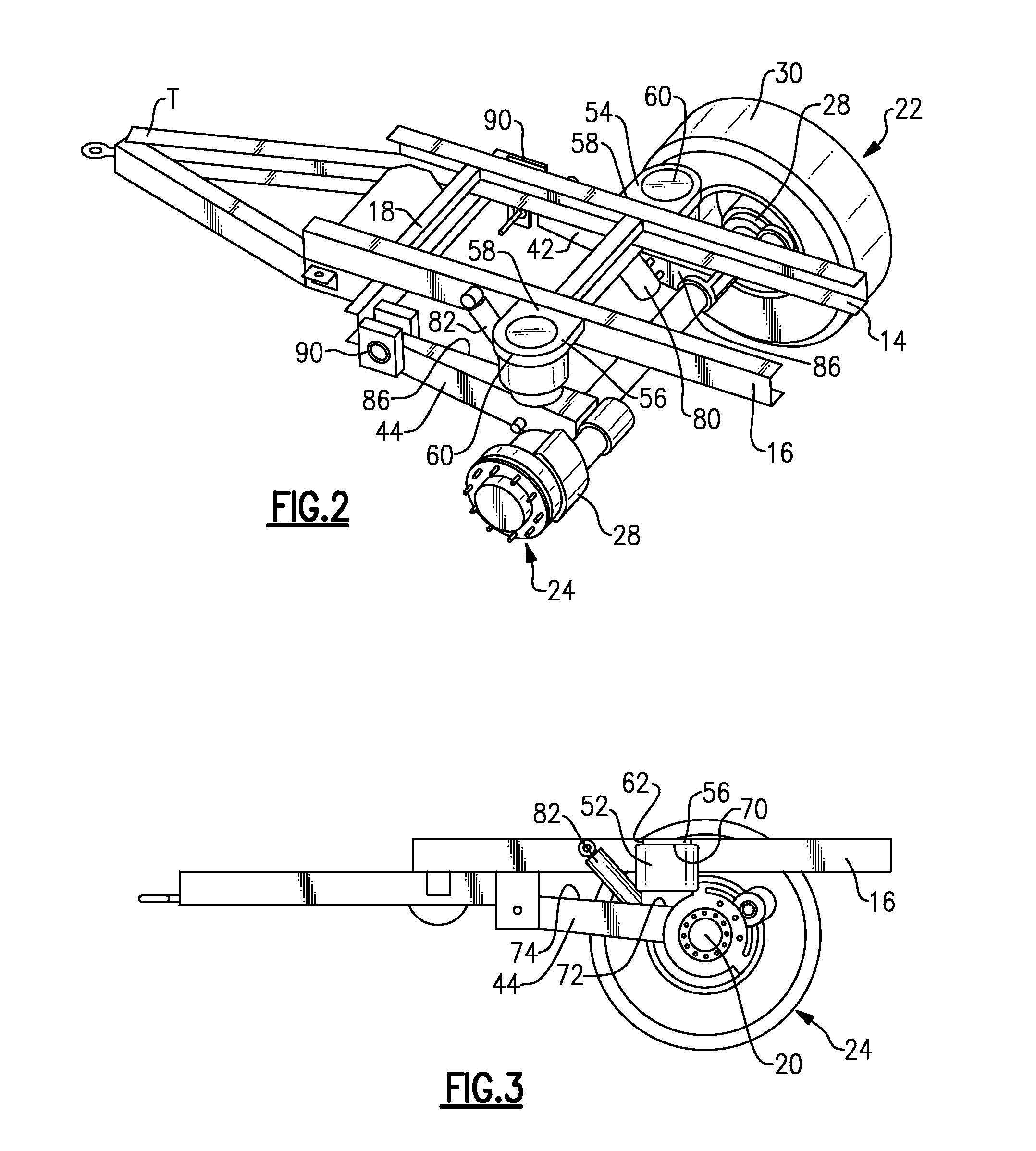 Side mounted air spring trailing arm suspension