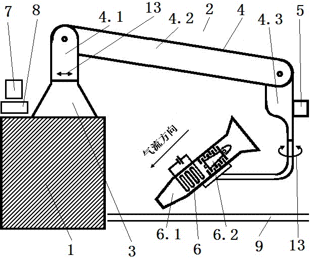 Air blow-melting continuous ice breaking mechanism
