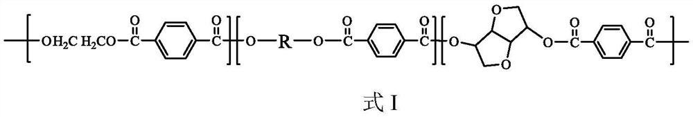 1, 4; 3, 6-diglycidyl hexanehexol modified PET polyester and semi-continuous preparation method thereof