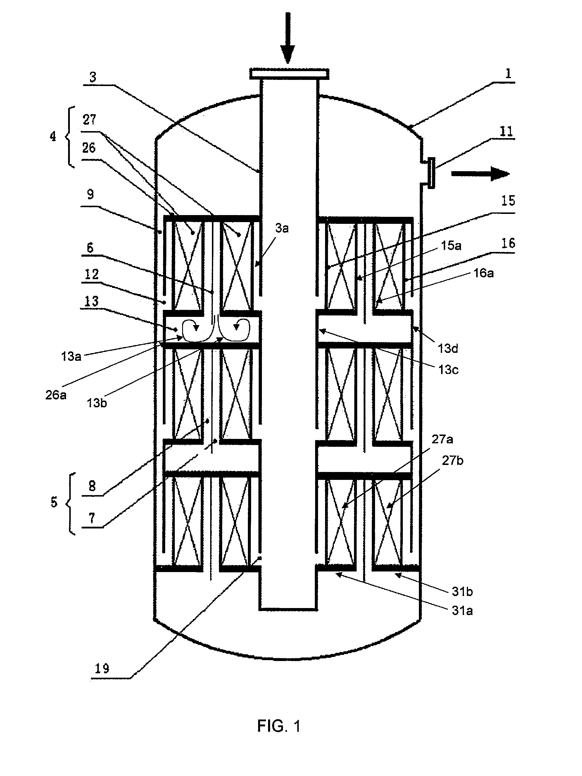 Radial-parallel catalytic reactor